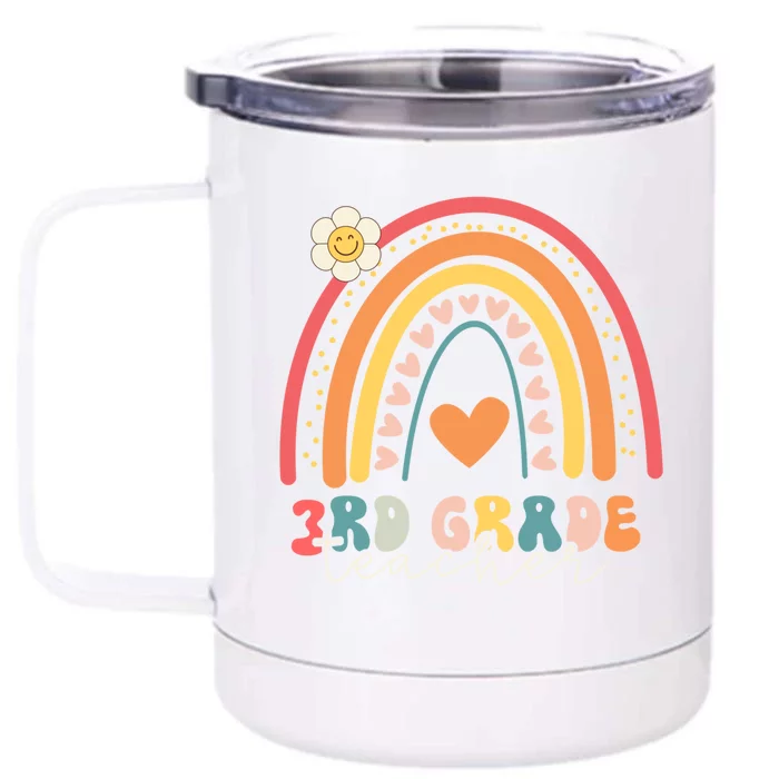 Funny Third Grade Back To School Rainbow Leopard 3Rd Grade Funny Gift Front & Back 12oz Stainless Steel Tumbler Cup