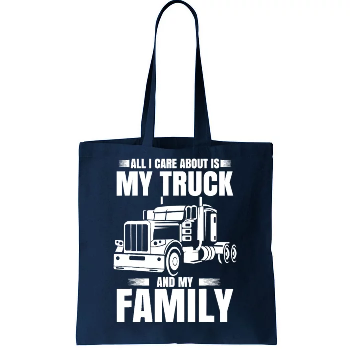 Funny Trucker Gifts Truck Driver Husband Semi Trailer Tote Bag