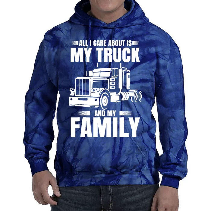 Funny Trucker Gifts Truck Driver Husband Semi Trailer Tie Dye Hoodie