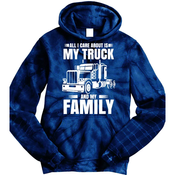 Funny Trucker Gifts Truck Driver Husband Semi Trailer Tie Dye Hoodie