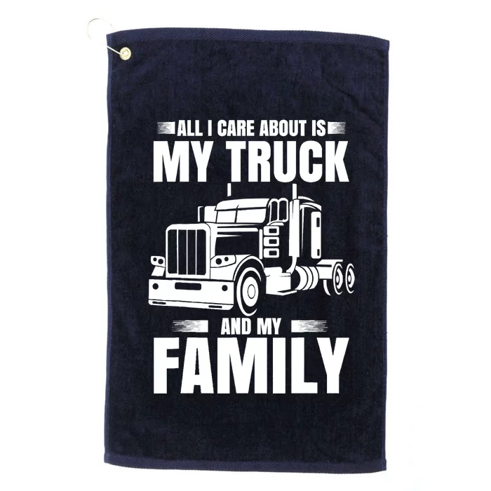 Funny Trucker Gifts Truck Driver Husband Semi Trailer Platinum Collection Golf Towel