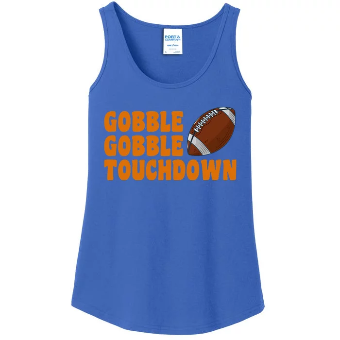 Football Turkey Gobble Gobble Touchdown Thanksgiving Cute Gift Ladies Essential Tank