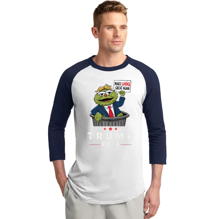 Funny Trump Garbage Vote 2024 Election Baseball Sleeve Shirt