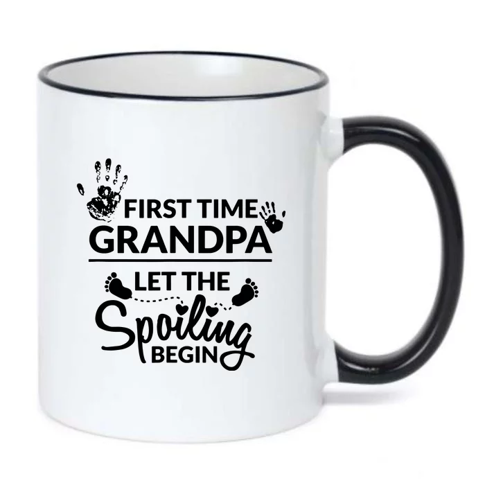 First Time Grandpa Let The Spoiling Begin Black Color Changing Mug