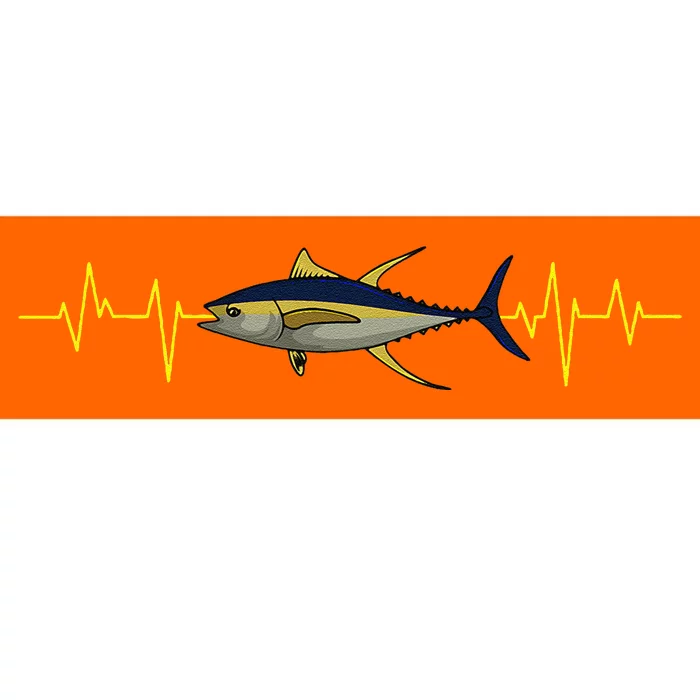 Fishing Tuna Heartbeat Fisherman Angler Fisher Saltwater Bumper Sticker