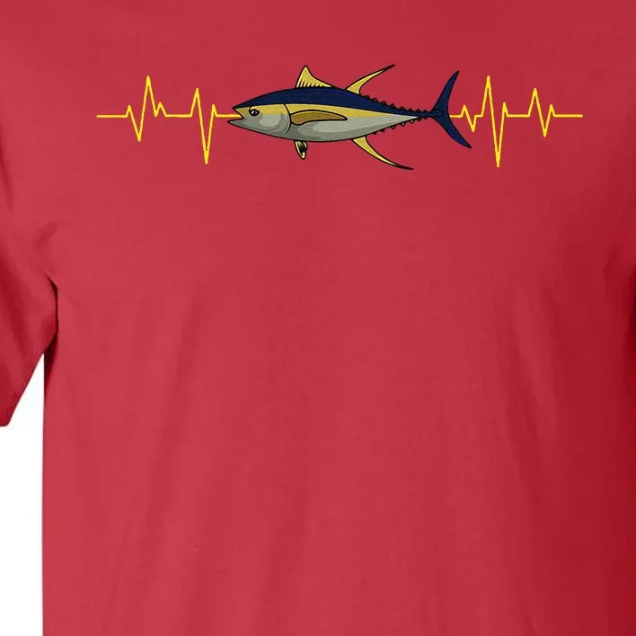 Fishing Tuna Heartbeat Fisherman Angler Fisher Saltwater Tall T-Shirt