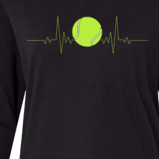 Funny Tennis Heartbeat Art For Tennis Player Womens Cotton Relaxed Long Sleeve T-Shirt