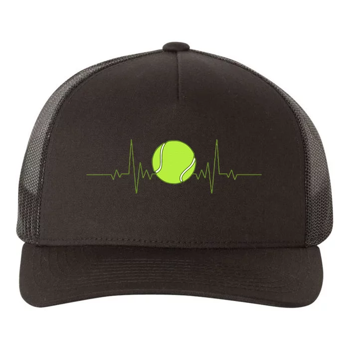 Funny Tennis Heartbeat Art For Tennis Player Yupoong Adult 5-Panel Trucker Hat