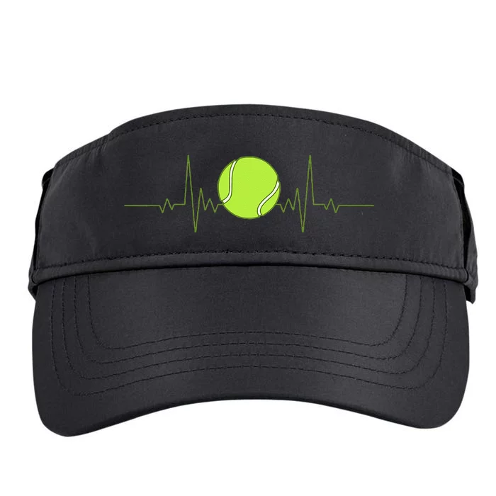 Funny Tennis Heartbeat Art For Tennis Player Adult Drive Performance Visor