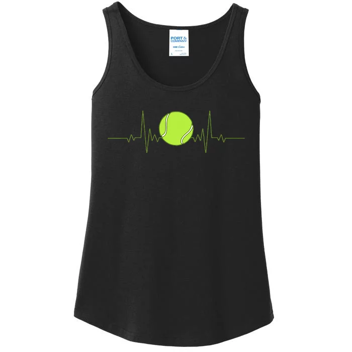 Funny Tennis Heartbeat Art For Tennis Player Ladies Essential Tank