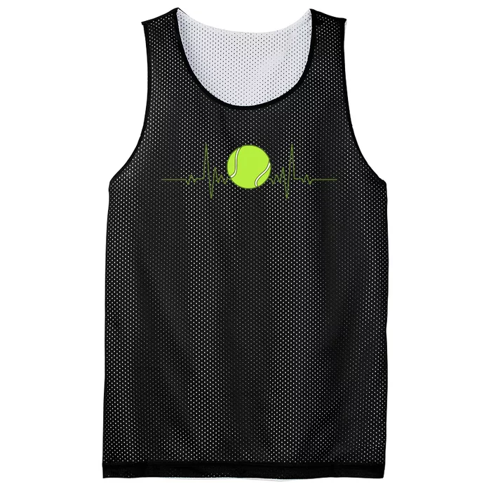 Funny Tennis Heartbeat Art For Tennis Player Mesh Reversible Basketball Jersey Tank