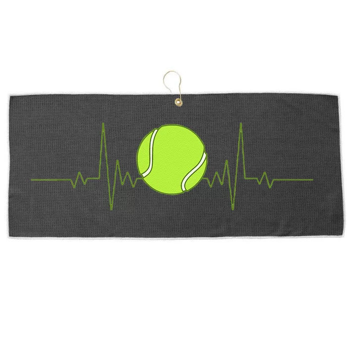 Funny Tennis Heartbeat Art For Tennis Player Large Microfiber Waffle Golf Towel