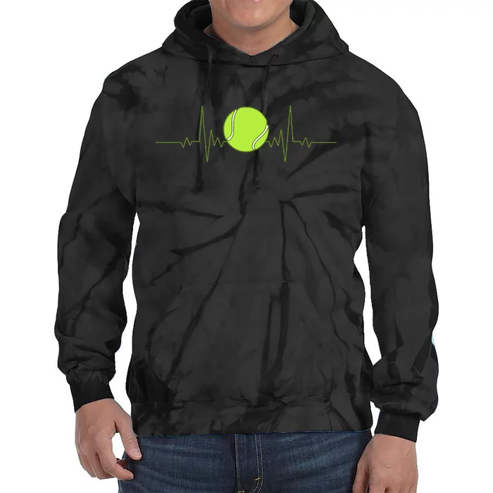 Funny Tennis Heartbeat Art For Tennis Player Tie Dye Hoodie