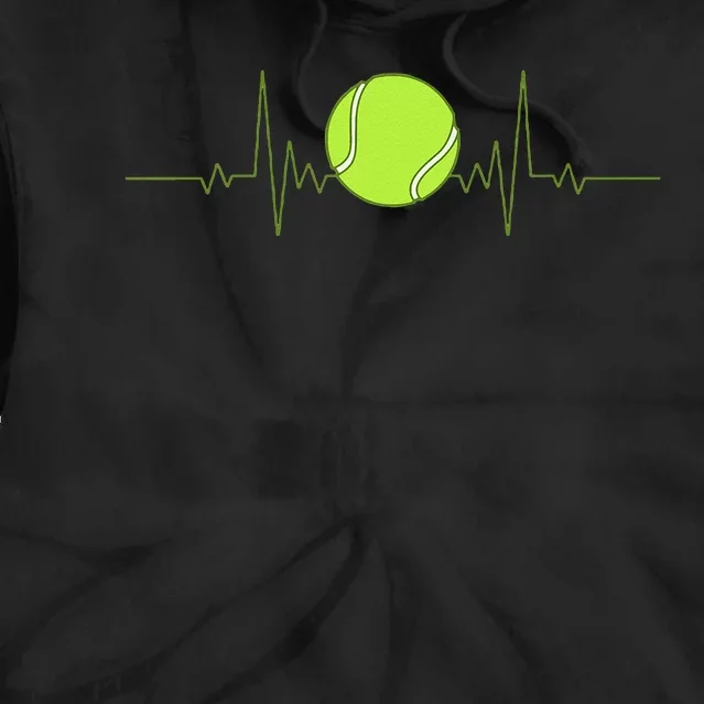 Funny Tennis Heartbeat Art For Tennis Player Tie Dye Hoodie