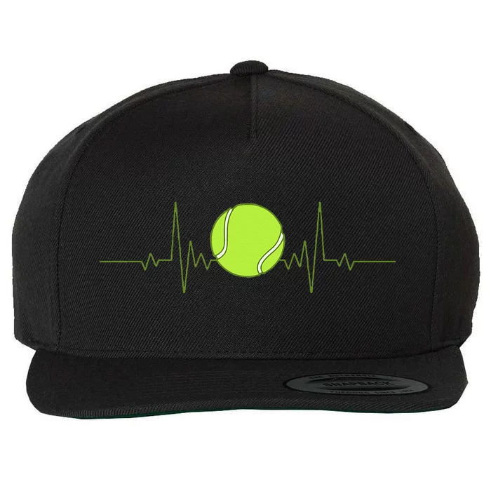 Funny Tennis Heartbeat Art For Tennis Player Wool Snapback Cap