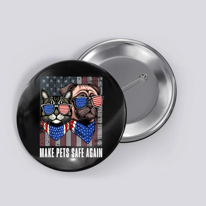 Funny Trump Harris Debate Eating The Dogs Cat Make Pets Safe Again Gift Button