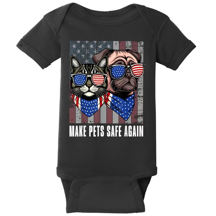 Funny Trump Harris Debate Eating The Dogs Cat Make Pets Safe Again Gift Baby Bodysuit