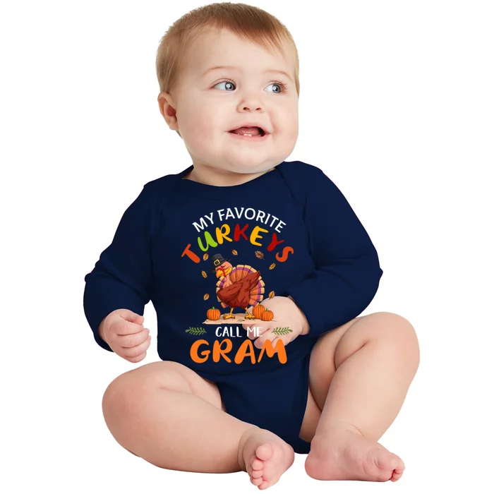 Funny Turkey Holiday Party Gram Matching Thanksgiving Gift Baby Long Sleeve Bodysuit