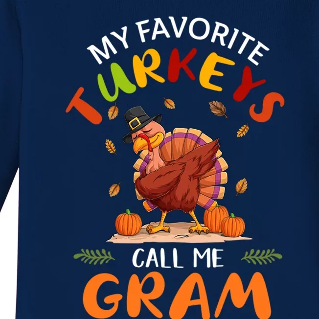 Funny Turkey Holiday Party Gram Matching Thanksgiving Gift Baby Long Sleeve Bodysuit