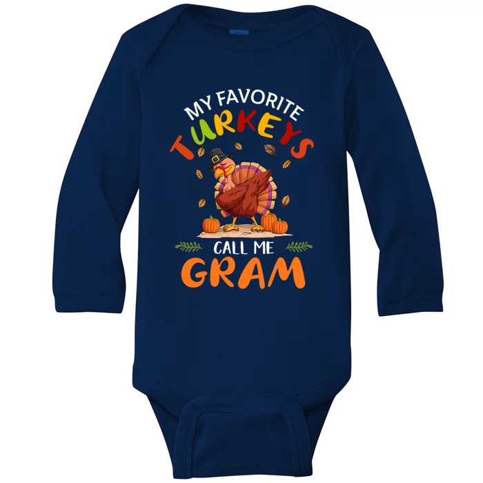 Funny Turkey Holiday Party Gram Matching Thanksgiving Gift Baby Long Sleeve Bodysuit