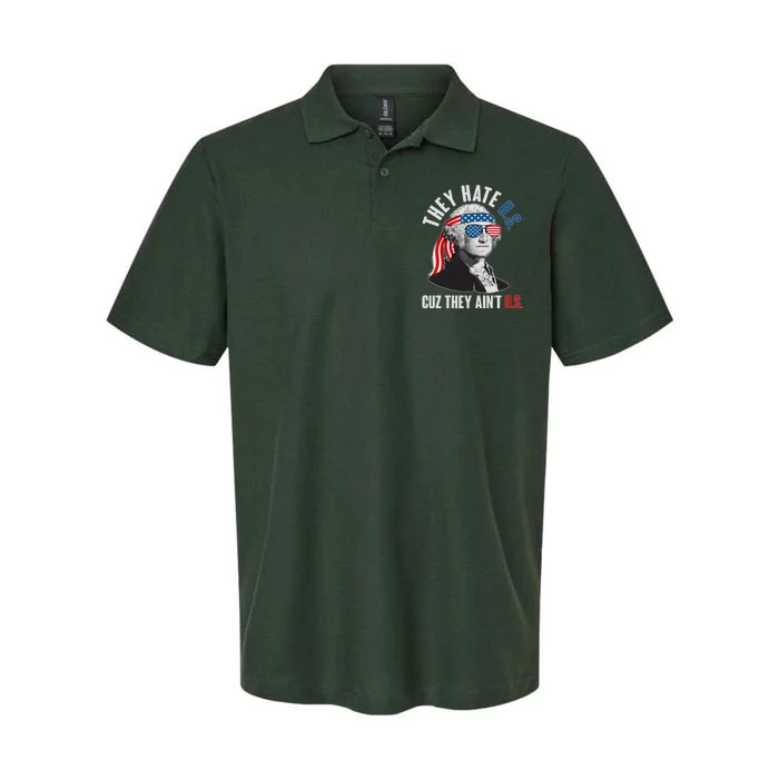 Funny They Hate U.S. Cuz They Ain't U.S. George Washington Softstyle Adult Sport Polo