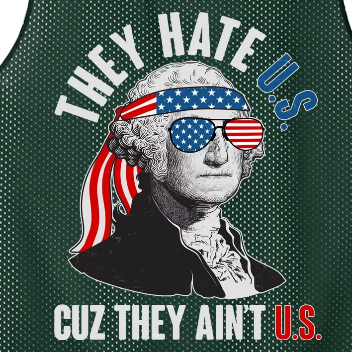 Funny They Hate U.S. Cuz They Ain't U.S. George Washington Mesh Reversible Basketball Jersey Tank