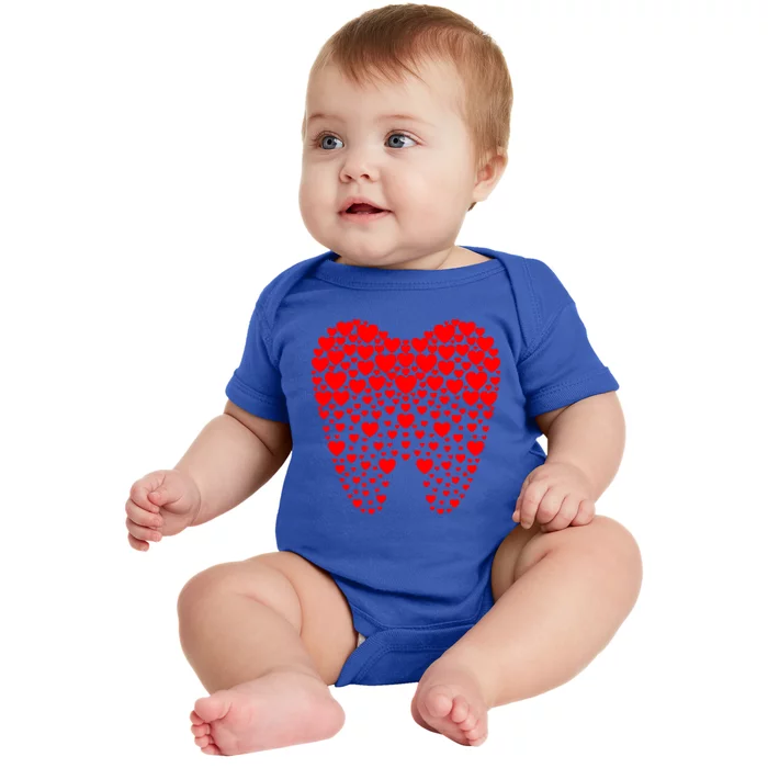 Funny Tooth Hearts Dental Hygienists Happy Valentine's Day Meaningful Gift Baby Bodysuit