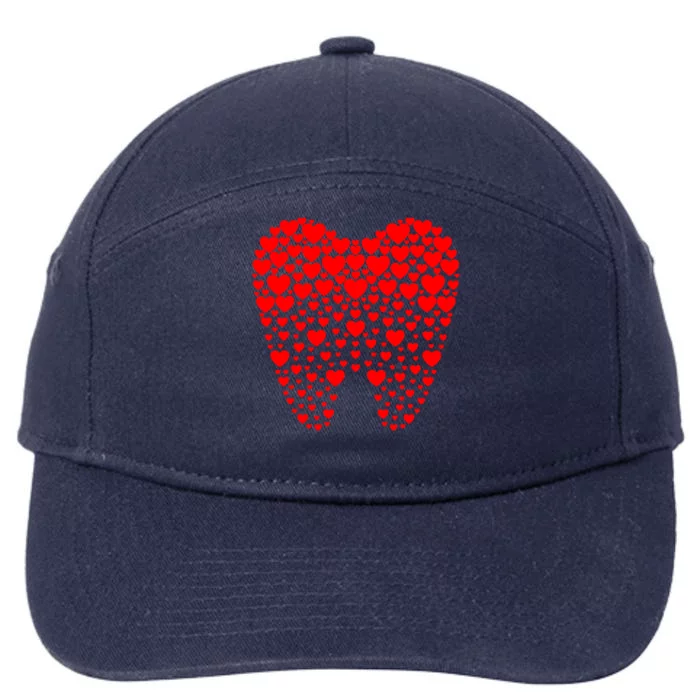 Funny Tooth Hearts Dental Hygienists Happy Valentine's Day Meaningful Gift 7-Panel Snapback Hat