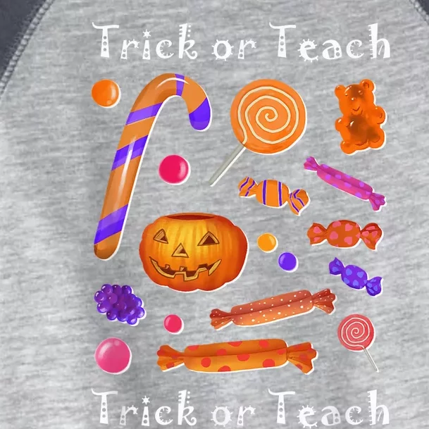 Funny Teacher Halloween Trick or Teach Toddler Fine Jersey T-Shirt