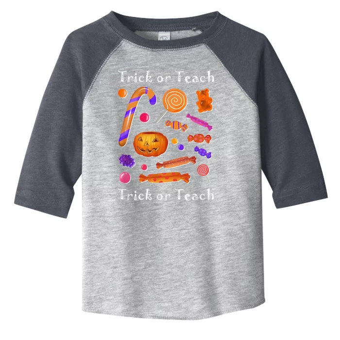 Funny Teacher Halloween Trick or Teach Toddler Fine Jersey T-Shirt