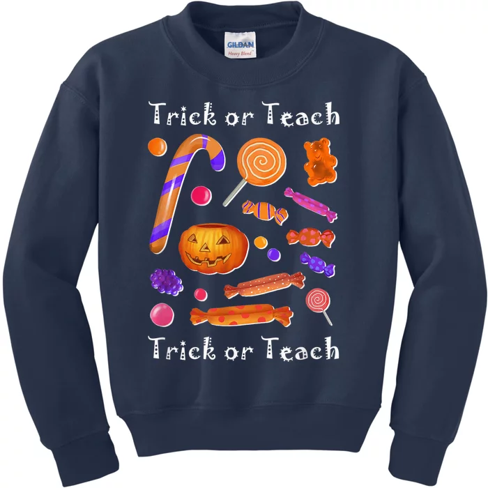 Funny Teacher Halloween Trick or Teach Kids Sweatshirt