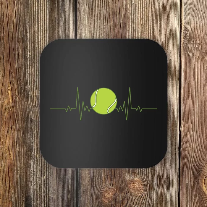 Funny Tennis Heartbeat Art For Tennis Player Coaster