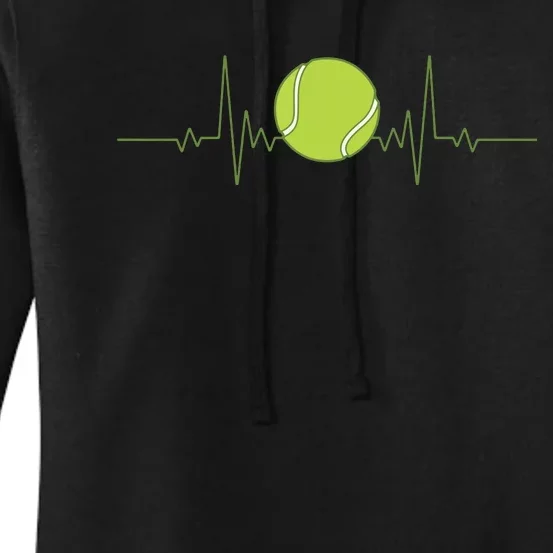 Funny Tennis Heartbeat Art For Tennis Player Women's Pullover Hoodie