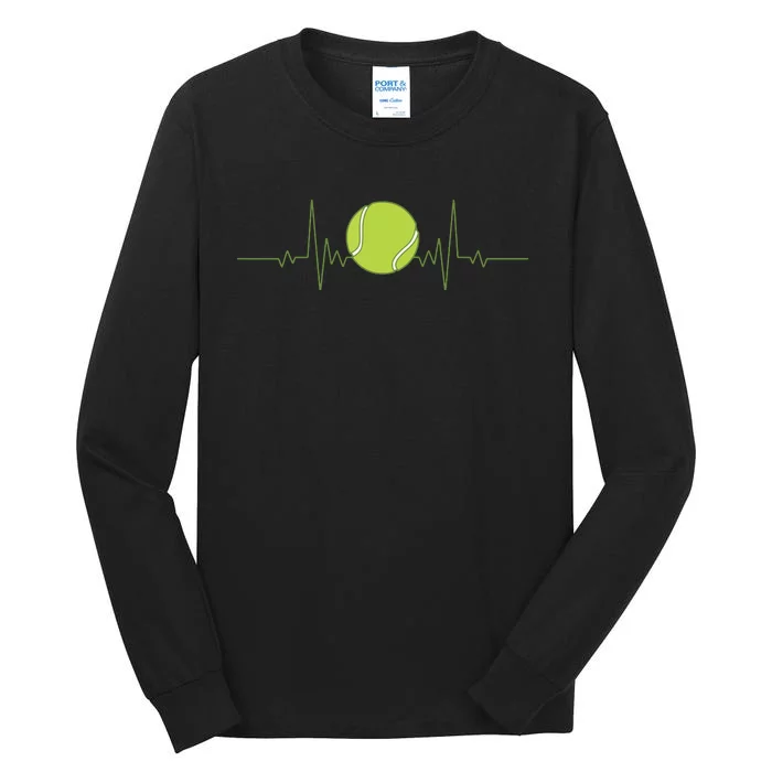 Funny Tennis Heartbeat Art For Tennis Player Tall Long Sleeve T-Shirt