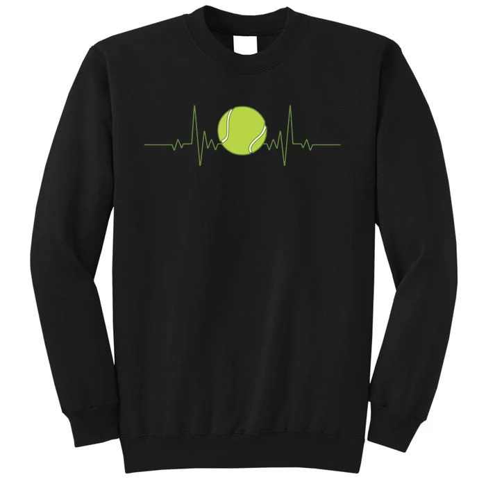 Funny Tennis Heartbeat Art For Tennis Player Tall Sweatshirt