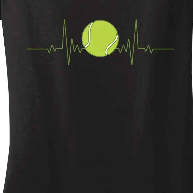 Funny Tennis Heartbeat Art For Tennis Player Women's V-Neck T-Shirt