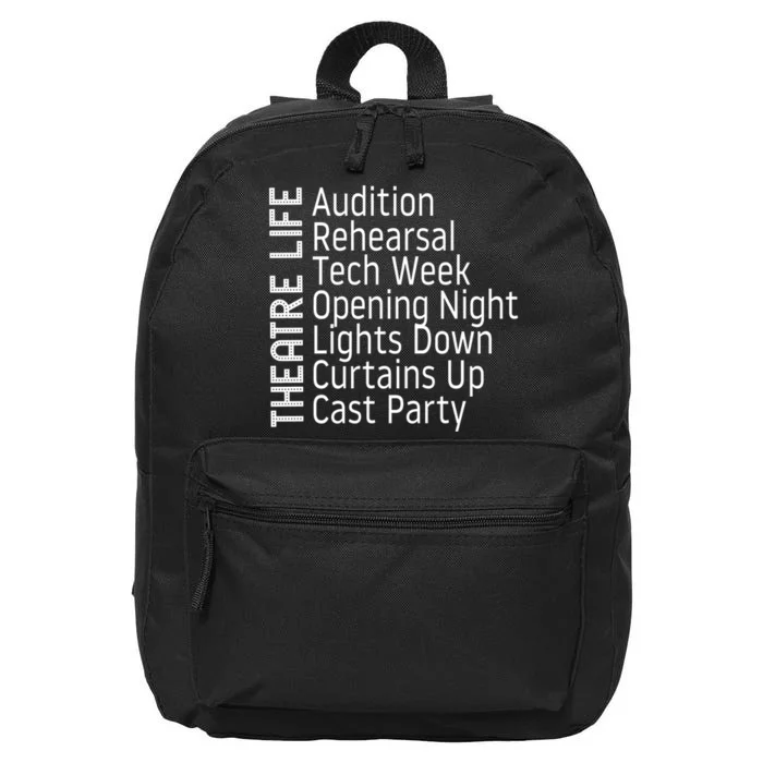 Funny Theatre Hoodie Broadway Gift Actor Musical Lover Thespian Git 16 in Basic Backpack