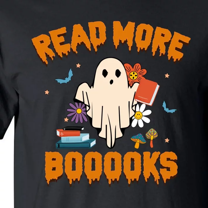 Funny Teacher Halloween Ghost Read More Books Cute Booooks Tall T-Shirt