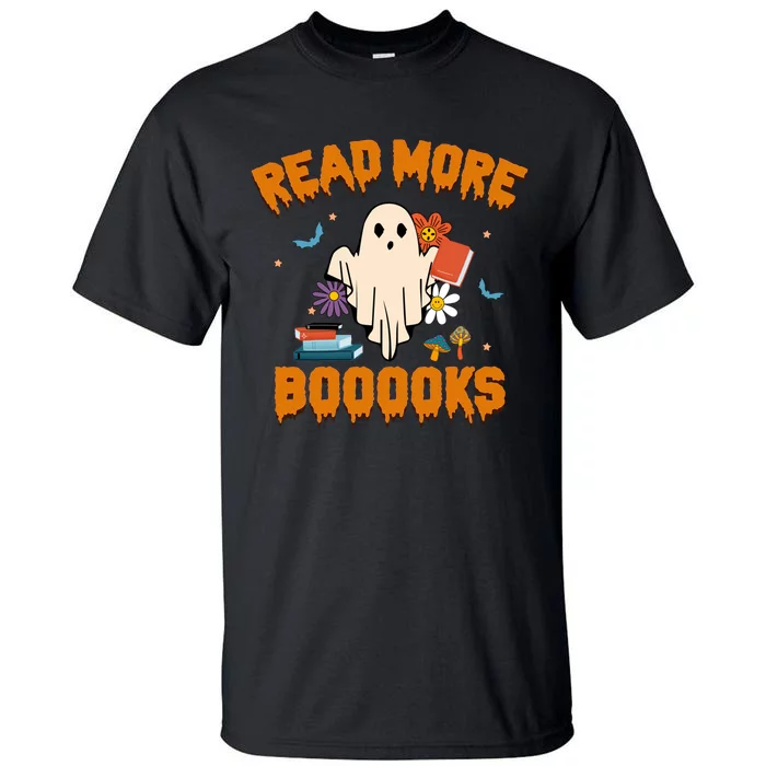 Funny Teacher Halloween Ghost Read More Books Cute Booooks Tall T-Shirt