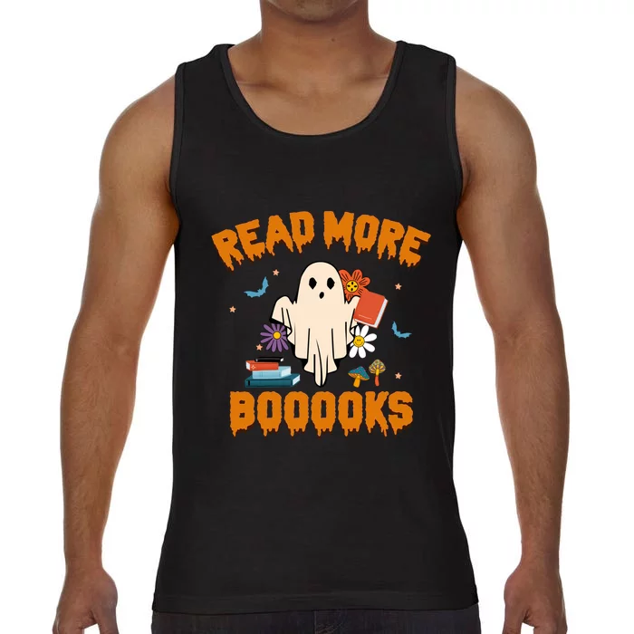 Funny Teacher Halloween Ghost Read More Books Cute Booooks Comfort Colors® Tank Top