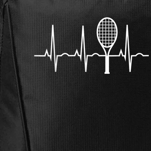 Funny Tennis Heartbeat Best Tennis Gift For Players Fans City Backpack