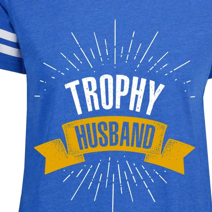 Funny Trophy Husband Wedding Anniversary Enza Ladies Jersey Football T-Shirt