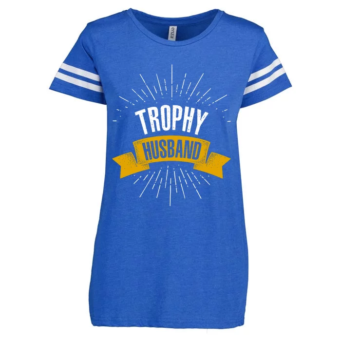 Funny Trophy Husband Wedding Anniversary Enza Ladies Jersey Football T-Shirt