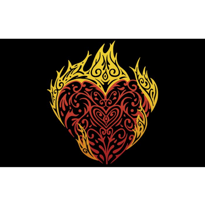 Flaming Tribal Heart Bumper Sticker