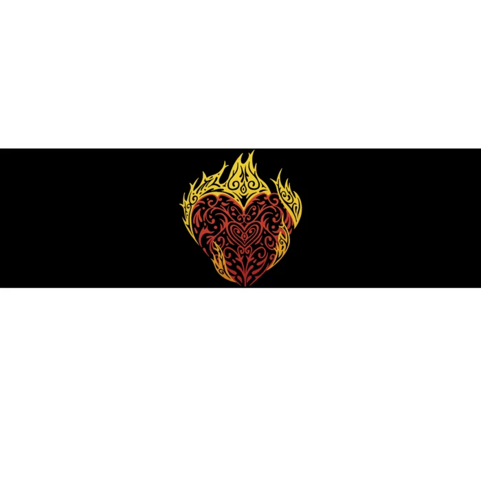 Flaming Tribal Heart Bumper Sticker