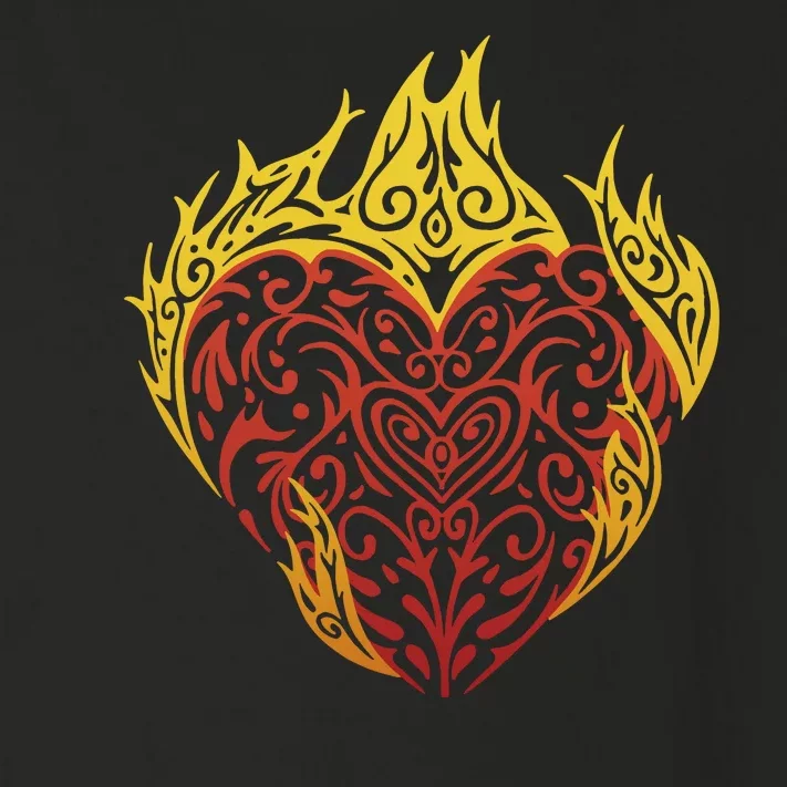 Flaming Tribal Heart Toddler Long Sleeve Shirt