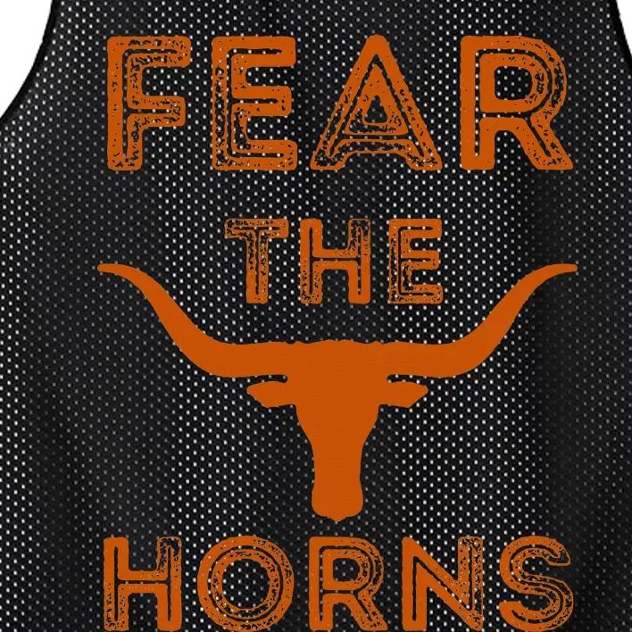 Fear The Horns And HookEm Horns! Mesh Reversible Basketball Jersey Tank