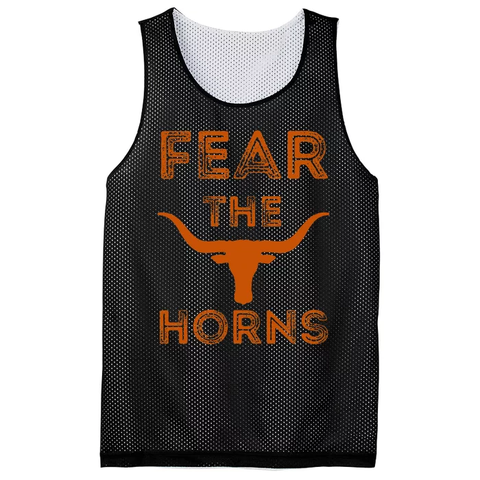 Fear The Horns And HookEm Horns! Mesh Reversible Basketball Jersey Tank