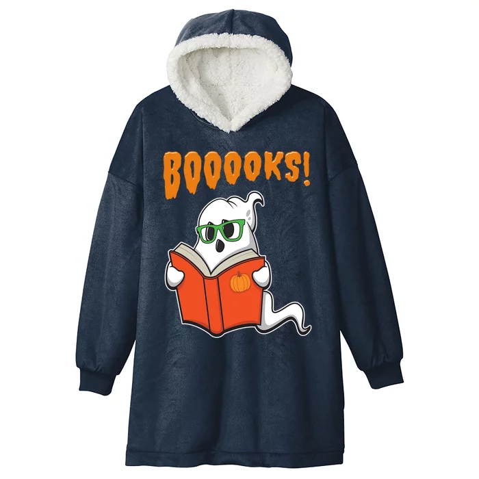 Funny Teacher Halloween Gift Ghost Books Reading Class Gift Hooded Wearable Blanket