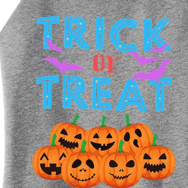 Funny TrickorTreat Halloween Jack0Lantern Pumpkins Retro Women’s Perfect Tri Rocker Tank